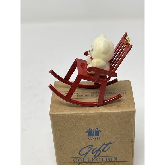 Avon Gift Collection New in Box Teddy Bear on Rocker Christmas Ordainment - Picture 5 of 5